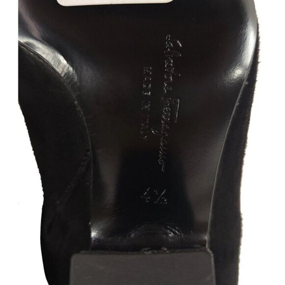 Salvatore Ferragamo Shirin Suede Ankle Boots US 4.5 34.5 Black New - Picture 7 of 14
